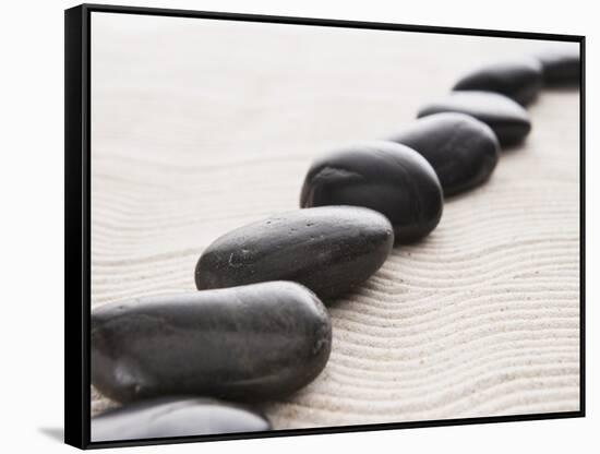 Rocks on sand-John Smith-Framed Stretched Canvas