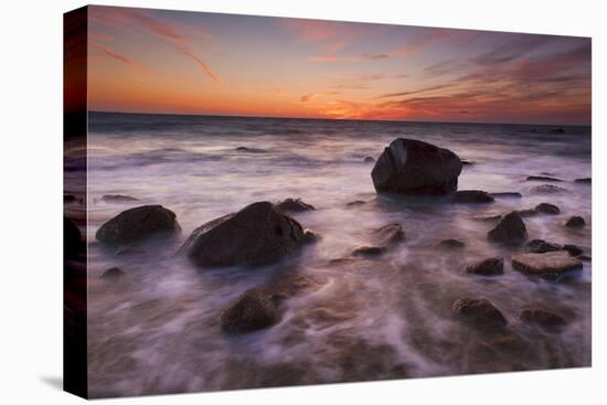 Rocks on Silky Water-Michael Blanchette-Stretched Canvas
