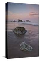 Rocks on the Beach at Dawn, Bandon Beach, Oregon, United States of America, North America-James Hager-Stretched Canvas