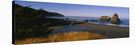 Rocks on the Beach, Cannon Beach, Oregon, USA-null-Stretched Canvas