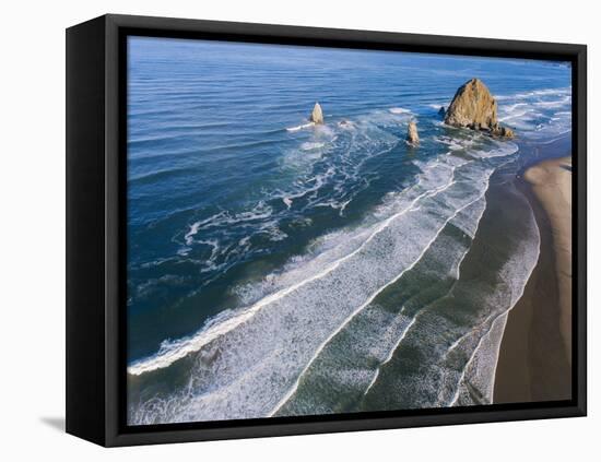 Rocks on the beach, Cannon Beach, Oregon, USA-Panoramic Images-Framed Stretched Canvas