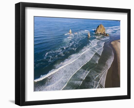 Rocks on the beach, Cannon Beach, Oregon, USA-Panoramic Images-Framed Photographic Print