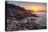 Rocks on the Coast at Sunrise, Little Hunters Beach, Acadia National Park, Maine, USA-null-Stretched Canvas