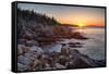 Rocks on the Coast at Sunrise, Little Hunters Beach, Acadia National Park, Maine, USA-null-Framed Stretched Canvas