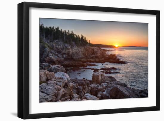 Rocks on the Coast at Sunrise, Little Hunters Beach, Acadia National Park, Maine, USA-null-Framed Photographic Print