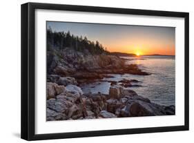 Rocks on the Coast at Sunrise, Little Hunters Beach, Acadia National Park, Maine, USA-null-Framed Photographic Print