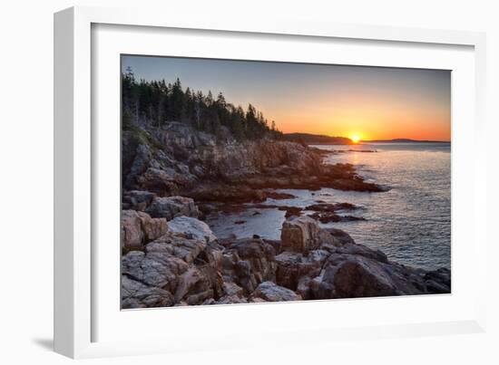 Rocks on the Coast at Sunrise, Little Hunters Beach, Acadia National Park, Maine, USA-null-Framed Photographic Print