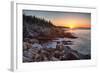 Rocks on the Coast at Sunrise, Little Hunters Beach, Acadia National Park, Maine, USA-null-Framed Photographic Print