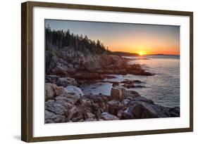 Rocks on the Coast at Sunrise, Little Hunters Beach, Acadia National Park, Maine, USA-null-Framed Photographic Print