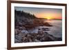 Rocks on the Coast at Sunrise, Little Hunters Beach, Acadia National Park, Maine, USA-null-Framed Photographic Print