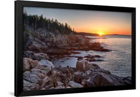 Rocks on the Coast at Sunrise, Little Hunters Beach, Acadia National Park, Maine, USA-null-Framed Photographic Print