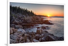 Rocks on the Coast at Sunrise, Little Hunters Beach, Acadia National Park, Maine, USA-null-Framed Photographic Print