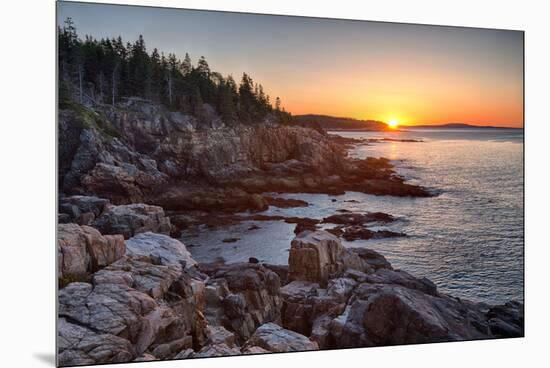 Rocks on the Coast at Sunrise, Little Hunters Beach, Acadia National Park, Maine, USA-null-Mounted Premium Photographic Print