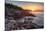 Rocks on the Coast at Sunrise, Little Hunters Beach, Acadia National Park, Maine, USA-null-Mounted Premium Photographic Print