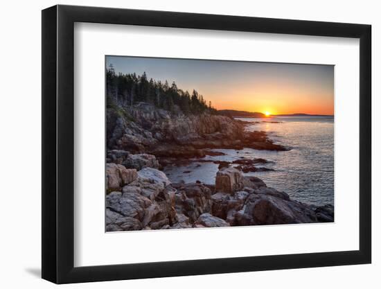 Rocks on the Coast at Sunrise, Little Hunters Beach, Acadia National Park, Maine, USA-null-Framed Photographic Print