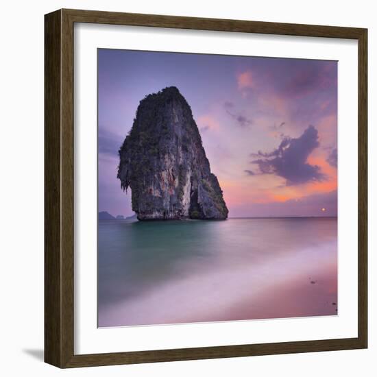 Rocks on the Phra Nang Beach, Evening Mood, Ao Nang, Krabi, Thailand-Rainer Mirau-Framed Photographic Print