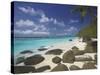 Rocks on Tropical Beach, Seychelles, Indian Ocean, Africa-Papadopoulos Sakis-Stretched Canvas