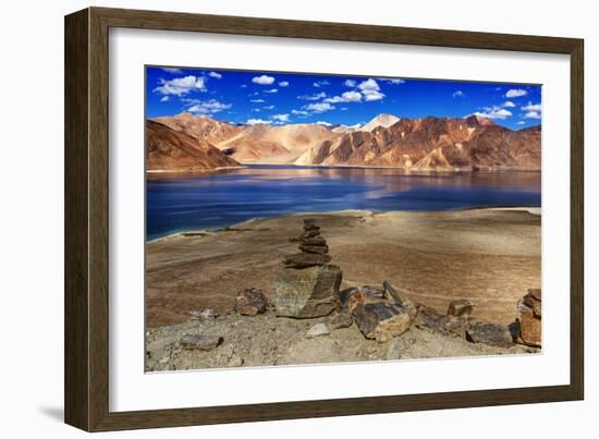 Rocks, Stones, Mountains,Pangong Tso (Lake),Leh,Ladakh,Jammu and Kashmir,India-Rudra Narayan Mitra-Framed Photographic Print