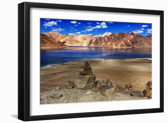 Rocks, Stones, Mountains,Pangong Tso (Lake),Leh,Ladakh,Jammu and Kashmir,India-Rudra Narayan Mitra-Framed Photographic Print