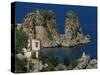Rocks Towering in Golfo Di Castellammare, Slopello, Sicily, Italy, Europe-Pottage Julian-Stretched Canvas