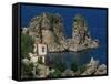 Rocks Towering in Golfo Di Castellammare, Slopello, Sicily, Italy, Europe-Pottage Julian-Framed Stretched Canvas