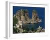 Rocks Towering in Golfo Di Castellammare, Slopello, Sicily, Italy, Europe-Pottage Julian-Framed Photographic Print