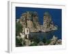 Rocks Towering in Golfo Di Castellammare, Slopello, Sicily, Italy, Europe-Pottage Julian-Framed Photographic Print