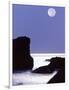 Rocks with Water and Full Moon, Laguna Beach, CA-Mitch Diamond-Framed Photographic Print