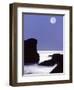 Rocks with Water and Full Moon, Laguna Beach, CA-Mitch Diamond-Framed Premium Photographic Print