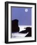 Rocks with Water and Full Moon, Laguna Beach, CA-Mitch Diamond-Framed Premium Photographic Print