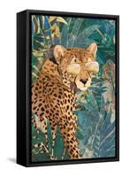 Rockstar cheetah in the jungle-Sarah Manovski-Framed Stretched Canvas