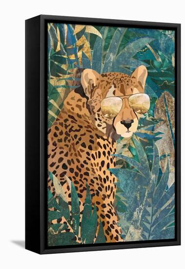 Rockstar cheetah in the jungle-Sarah Manovski-Framed Stretched Canvas