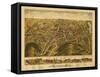 Rockville, Connecticut - Panoramic Map-Lantern Press-Framed Stretched Canvas