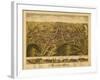 Rockville, Connecticut - Panoramic Map-Lantern Press-Framed Art Print