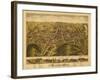 Rockville, Connecticut - Panoramic Map-Lantern Press-Framed Art Print