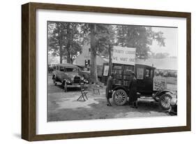 Rockville Fair Library Bookmobile Advertises the Need for a Library-null-Framed Art Print