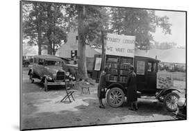 Rockville Fair Library Bookmobile Advertises the Need for a Library-null-Mounted Art Print