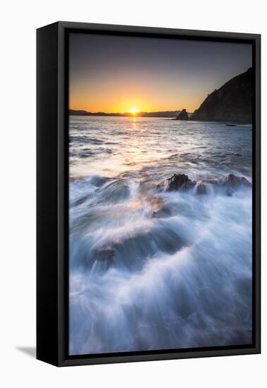 Rocky Bay at Sunrise, Tapeka Point, Russell, Bay of Islands, Northland Region-Matthew Williams-Ellis-Framed Stretched Canvas