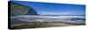 Rocky Beach at Waipio Valley where Waipio River enters ocean, Hamakua District, Hawaii, USA-Panoramic Images-Stretched Canvas