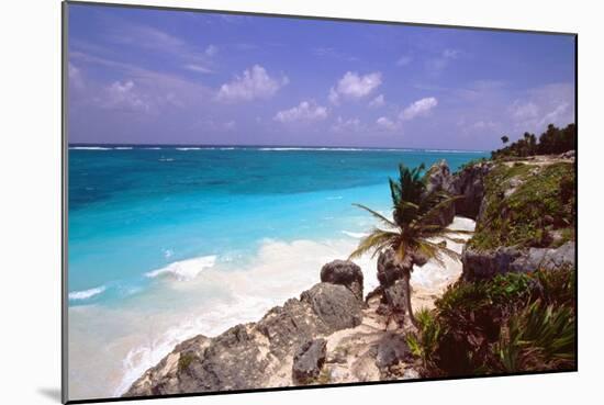Rocky Beach Mayan Riviera Tulum Mexico-George Oze-Mounted Photographic Print