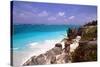 Rocky Beach Mayan Riviera Tulum Mexico-George Oze-Stretched Canvas