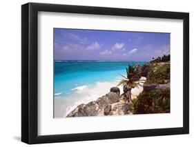 Rocky Beach Mayan Riviera Tulum Mexico-George Oze-Framed Photographic Print