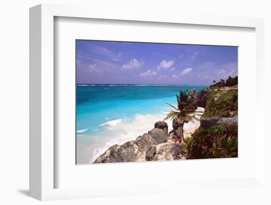 Rocky Beach Mayan Riviera Tulum Mexico-George Oze-Framed Photographic Print