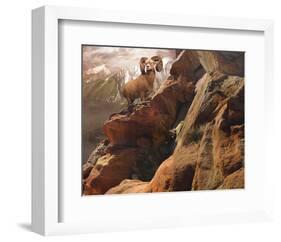 Rocky Bighorn-Steve Hunziker-Framed Art Print