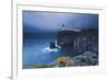 Rocky Cliff on the Sea, with a Lighthouse on the Reef, Neist Point, Isle of Skye, Scotland, Uk-ClickAlps-Framed Photographic Print