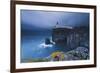 Rocky Cliff on the Sea, with a Lighthouse on the Reef, Neist Point, Isle of Skye, Scotland, Uk-ClickAlps-Framed Photographic Print