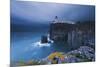 Rocky Cliff on the Sea, with a Lighthouse on the Reef, Neist Point, Isle of Skye, Scotland, Uk-ClickAlps-Mounted Photographic Print