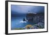 Rocky Cliff on the Sea, with a Lighthouse on the Reef, Neist Point, Isle of Skye, Scotland, Uk-ClickAlps-Framed Photographic Print