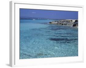 Rocky Coast and Sea, Formentera, Balearic Islands, Spain, Mediterranean, Europe-Vincenzo Lombardo-Framed Photographic Print