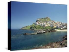 Rocky Coast and the Houses and Fort of Castelsardo on the Island of Sardinia, Italy, Mediterranean-Terry Sheila-Stretched Canvas